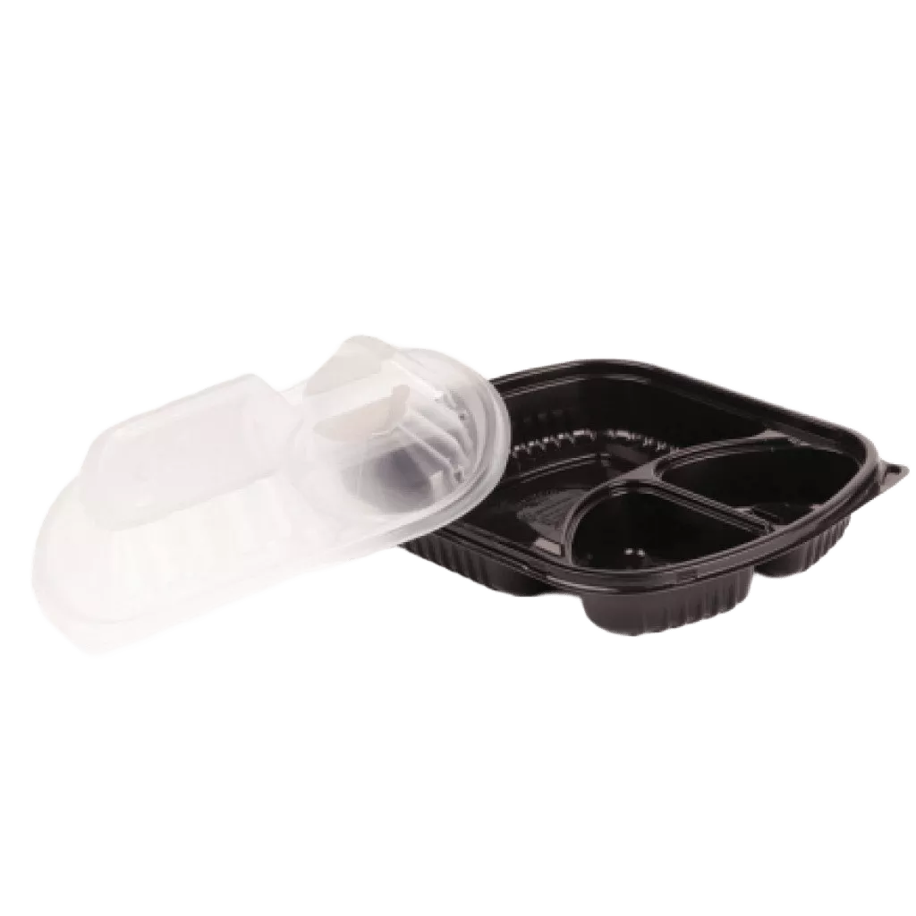 Тарелки с крышкой - для микроволновой печи - Trible Compartment - C3