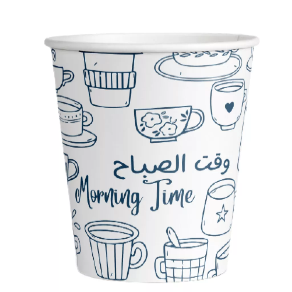 اكواب ورقية 9 اونص - وقت الصباح ازرق