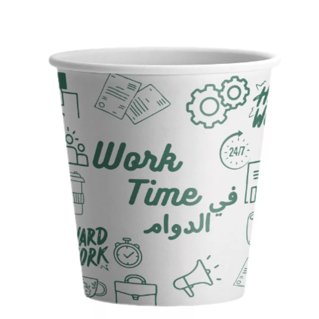 اكواب ورقية 9 اونص - في الدوام اخضر