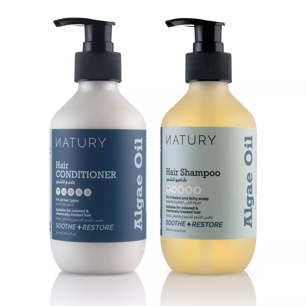 شامبو وبلسم للشعر بزيت الطحالب - 300مل + 300مل