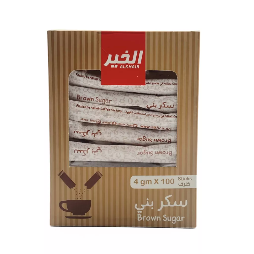 Alkhair Brown Sugar 4 g * 100 Sticks * 10 PKT